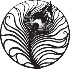 Obraz premium Intricate Circular Mandala Silhouette – Decorative Geometric Pattern Design