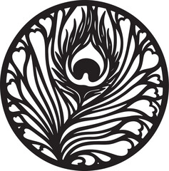 Intricate Circular Mandala Silhouette – Decorative Geometric Pattern Design