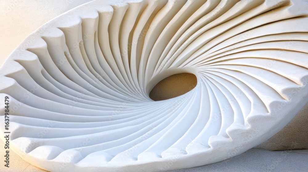 Poster elegant white architectural detail featuring a swirling abstract design creating a captivating