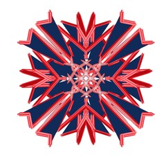 abstract red and white floral