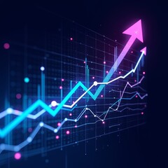 Obraz premium Technology empowers growth curve