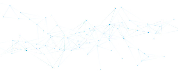 Blue white abstract polygon connection mesh digital technology futuristic communication high tech concept dots lines connect network background. 