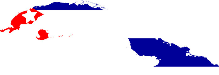 Obraz premium Cuba Country Map and Flag Design – Vector Illustration