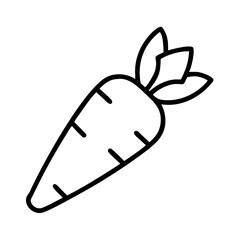 Outline drawing of fresh carrot vegetable for healthy eating and vegan diet vector illustration