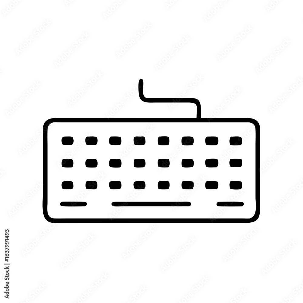 Aufkleber keyboard vector icon illustration for computer input device and typing peripheral equipment with cab