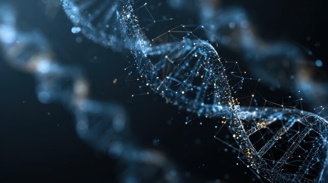 glowing dna helix abstract art