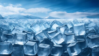 Obraz premium wide ice cubes background