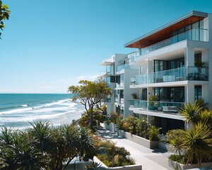 Modern Beachfront Apartment Building with Ocean View