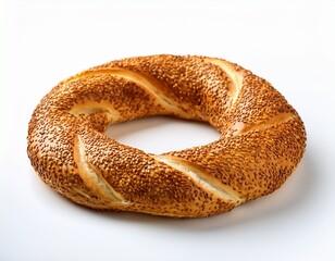 isolated sesame seed simit turkish bagel bread