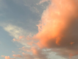 orange colored clouds at sunset