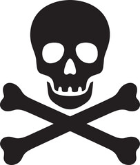 Skull and crossbones (poison) silhouette vector icon, perfect for toxic hazard, danger signs, and chemical safety warnings.