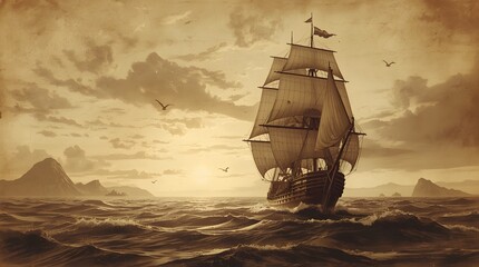 Vintage Sailboat Artwork