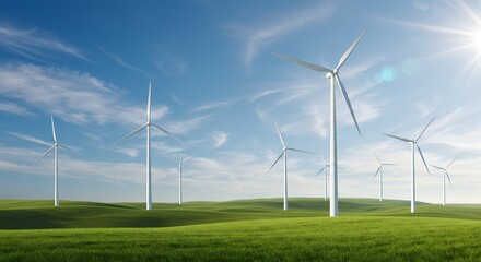 wind turbine on green field
