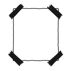 Handgezeichnete Rahmen Mit Schwarzem Klebeband Minimalistisch Doodle Outline Vektor Illustration Quadrat Gewellt Gerade Abgerundet Scrapbooking Foto Collage Poster Wandkunst Social Media Digital Vorla