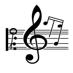 G Clef, Notes, and Staff A Musical Notation isolated on transparent background Generative AI.