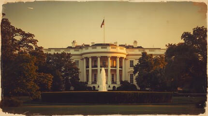 White House Sunset Panorama