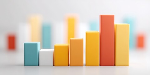 Marketing metrics reach concept. Colorful bar graph representing data visualization concepts.