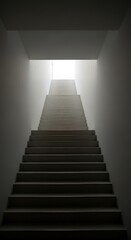Fototapeta premium Minimalist staircase leading to a bright opening, symbol of progress