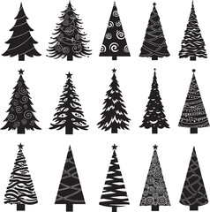 Obraz premium Abstract Artistic Christmas Tree Silhouette Pack