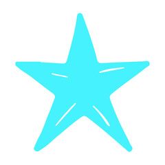 Obraz premium Blue star doodle illustration 