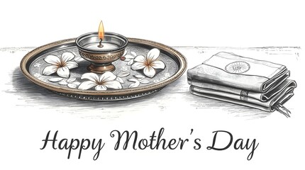 Happy Mothers Day Decorative Illustration