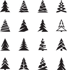 Obraz premium Modern Geometric Christmas Tree Silhouette Pack