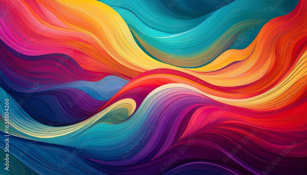 Poster abstract colorful flowing wave background with a dynamic and vibrant design