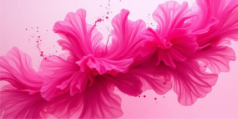 A vibrant pink background with a detailed close-up of a beautiful daisy flower blossom