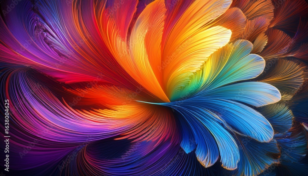Poster a colorful iris diaphragm design representing a spectrum of hues the image captures a swirling motio