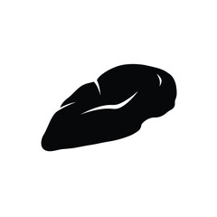 Black silhouette of a chicken wing on a white background
