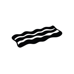 Simple black and white icon of wavy bacon strips