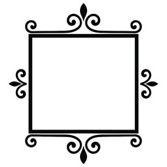Elegant Gold Ornate Mirror Frame Isolated on White
