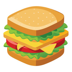 Turkey sandwich with lettuce tomato cheese and mayonnaise