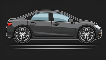 Naklejka premium a black car with a wheel in the front the car is not shown in full color