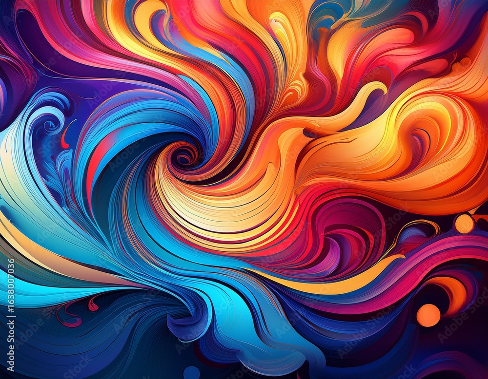 Aufkleber an artistic composition of swirling vibrant colors creating a dynamic and visually captivating abstr