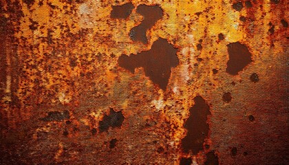 yellow brown mottled rust on metal surface