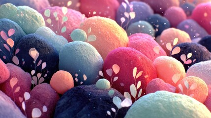 Floating Pastel Blobs in Pink, Blue, and Mint