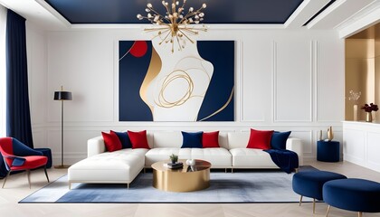 Photo interior modern design room 3d illustration