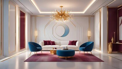Photo interior modern design room 3d illustration