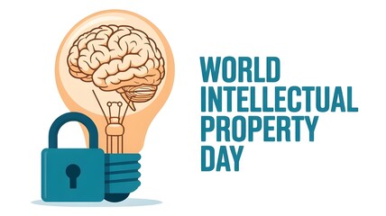 Vector illustration concept of World Intellectual Property Day, 26 April.