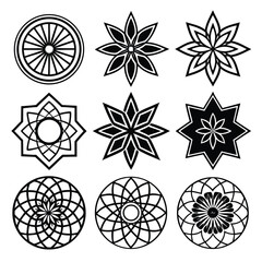 Geometric starburst mandala patterns abstract