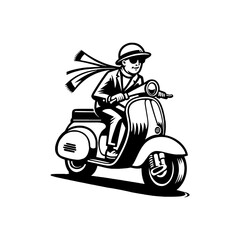 vector illustration of a scooter
