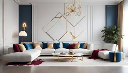 Photo interior modern design room 3d illustration