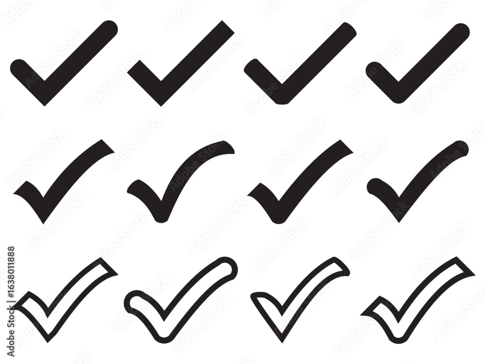 Poster check mark icons set. check marks symbol collection. simple check mark. quality sign icon. checklist