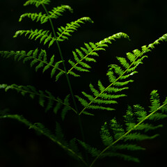 Green ferns in spring. Cantabria, Spain, Europe