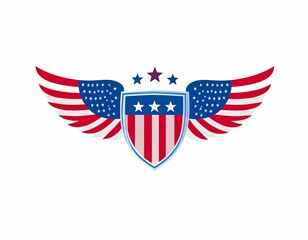 Majestic Bald Eagle Against a Crisp White Canvas Symbolizing American Patriotism. Iconic eagle portrait on clean backdrop a national pride image for usa freedom bird photo.