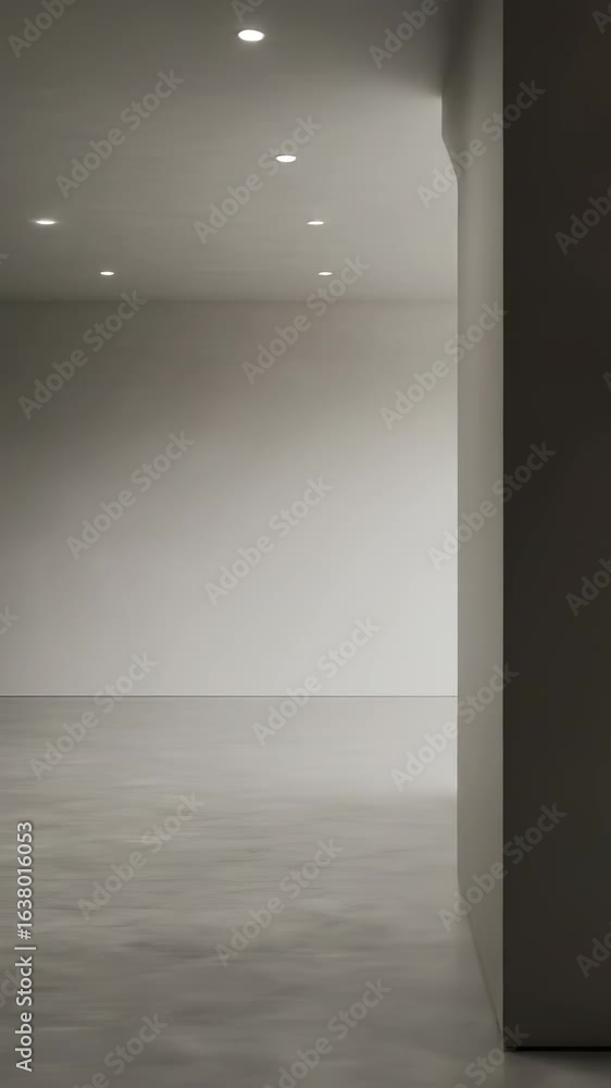 Poster minimalist concrete room: modern architecture with clean lines and geometric simplicity in interior 