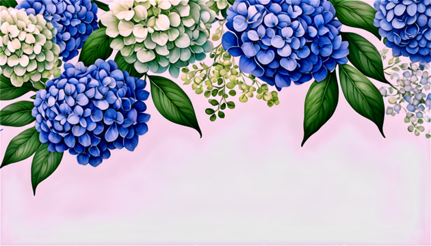 bouquet of blue flowers. blue flower border. Watercolor blue flower. green flower with green leaves. floral frame and background. flower border illustration set. Watercolor floral. PNG, transparent