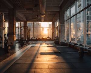 Sunrise in a Modern Fitness Facility