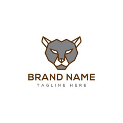 Geometric Panther Head Logo with Brand Name Placeholder animal